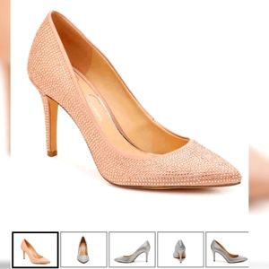Nude blush sparkly heels/pumps